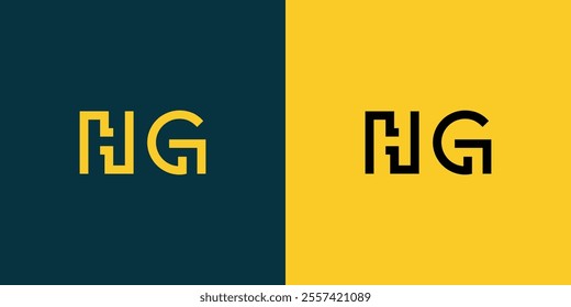 HG abstract minimalist letters Logo Monogram. It is a minimalist logo, this logo is made by combining two letters