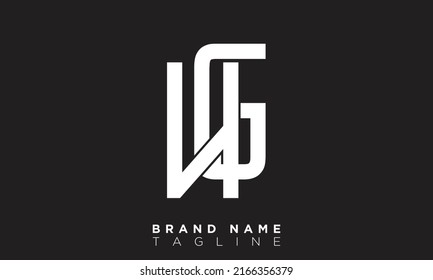 Letras alfabéticas de HG Iniciales Logotipo de monograma GH, H y G