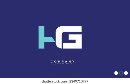 Letras alfabéticas de HG Iniciales Logotipo de monograma GH, H y G
