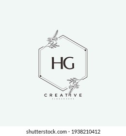 HG Beauty vector initial logo art, handwriting logo of initial signature, wedding, fashion, jewerly, boutique, floral and botanical with creative template for any company or business.