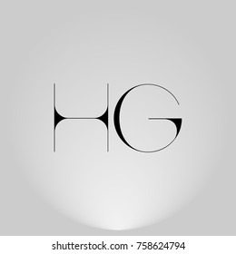 HG Black thin minimalist LOGO Design with Highlight on Gray background.