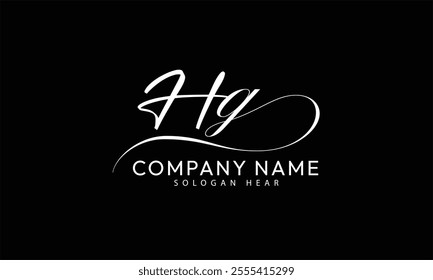 hG G H  initial signature logo template vector