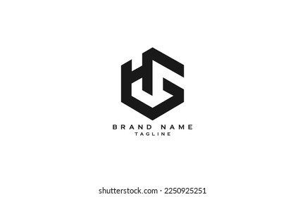 HG, GH, Abstract initial monogram letter alphabet logo design