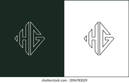 HG ,GH Abstract Letters Logo Monogram