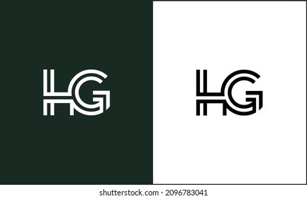 HG ,GH Abstract Letters Logo Monogram