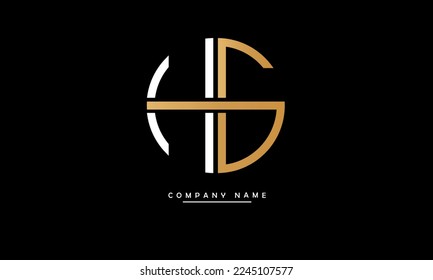 HG, GH Abstract Letters Logo Monogram