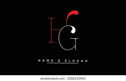 HG, GH Abstract Letters Logo Monogram