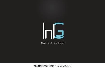 Plantilla de monograma del logotipo del vector abstracto de HG GH