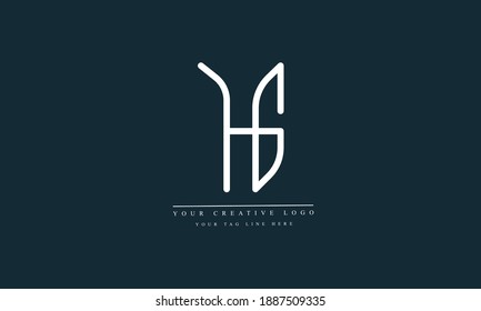 HG GH abstract vector logo monogram template