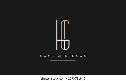 HG GH abstract vector logo monogram template