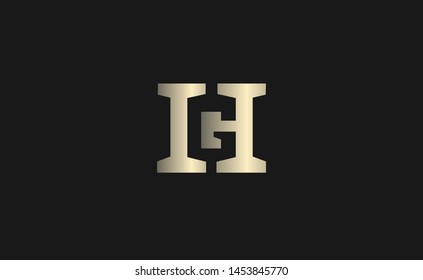 HG or GH Letter Logo Design Template Vector