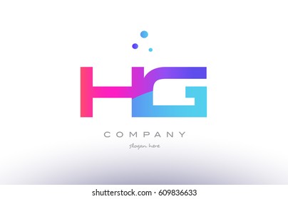hg h g  creative pink purple blue modern dots creative alphabet gradient company letter logo design vector icon template