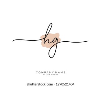 HG H G Initial handwriting logo template