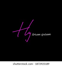 HG H G Escritura manual inicial moda creativa diseño elegante plantilla vector
