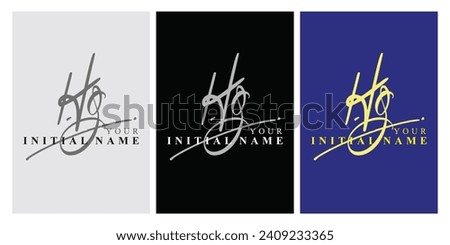 hg h g initial handwriting hg initial handwriting signature logo template vector hand lettering