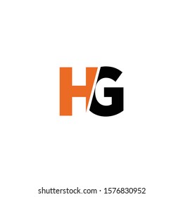 Hg h g letter modern logo design with template