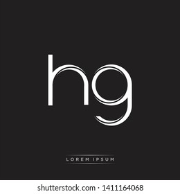 hg h g logo. Initial Letter Split Lowercase text 