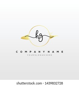 HG handwriting initial logo template vector.