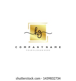 HG handwriting initial logo template vector.