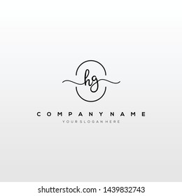 HG handwriting initial logo template vector.