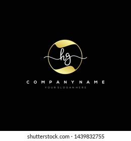 HG handwriting initial logo template vector.