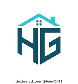 Plantilla de diseño de logotipo de HG House. Letra HG Logo para Bienes Raíces, Construcción o cualquier negocio relacionado con la casa