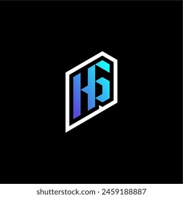 HG initial gradient blue gaming concept ideas for esport team, twitch and streamer