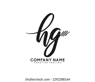 HG Initial Handwriting Logo Template Vector