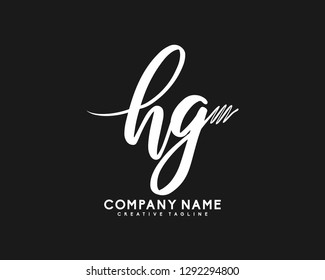 HG Initial Handwriting Logo Template Vector