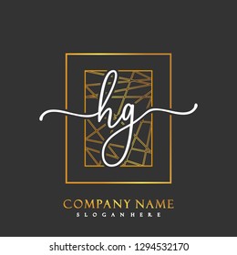 HG Initial Handwriting logo template vector