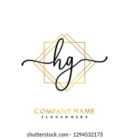 HG Initial Handwriting logo template vector