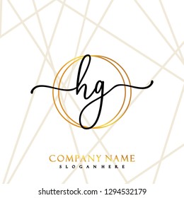 HG Initial Handwriting logo template vector