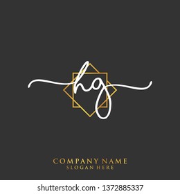 HG Initial handwriting logo template