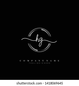 HG initial handwriting logo template vector