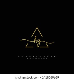HG initial handwriting logo template vector