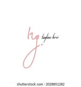 vector de plantilla de logotipo de escritura manual de hg