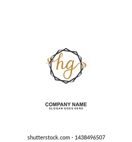 HG Initial handwriting logo vector
