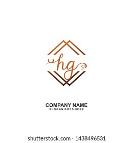 HG Initial handwriting logo vector