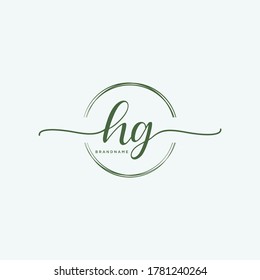 HG Initial handwriting logo vector