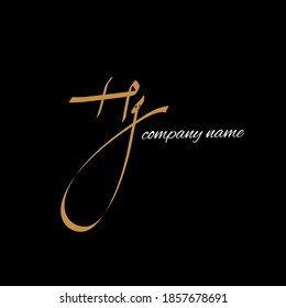 hg Initial handwriting logo vector