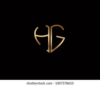 HG initial heart shape red colored logo