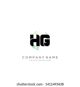 HG initial letter abstract logo design vector.