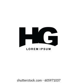 hg initial letter brand logo template logotype single color