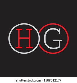 HG Initial letter linked circle capital monogram logo modern template