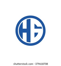 HG initial letters circle business logo blue