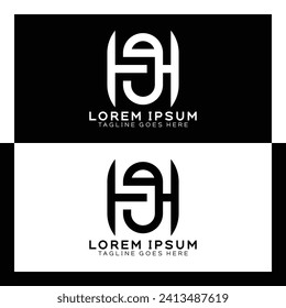 HG initial letters linked elegant logo. letter H and G pattern design monogram