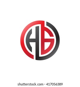 HG initial letters looping linked circle logo black red