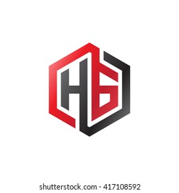 HG initial letters looping linked hexagon logo black red