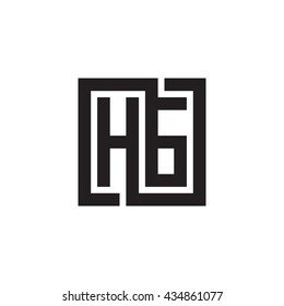 HG initial letters looping linked square monogram logo
