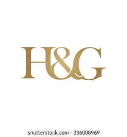 H&G Initial logo. Ampersand monogram golden logo